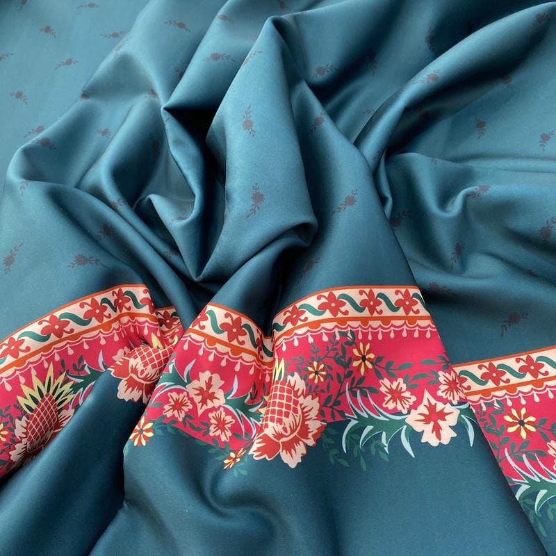 Tecido Neoprene Barrado Fundo Azul Petróleo • Luema Tecidos