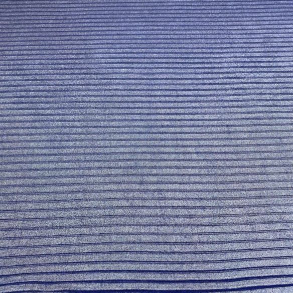 Tecido Malha Lurex Canelada Azul • Luema Tecidos