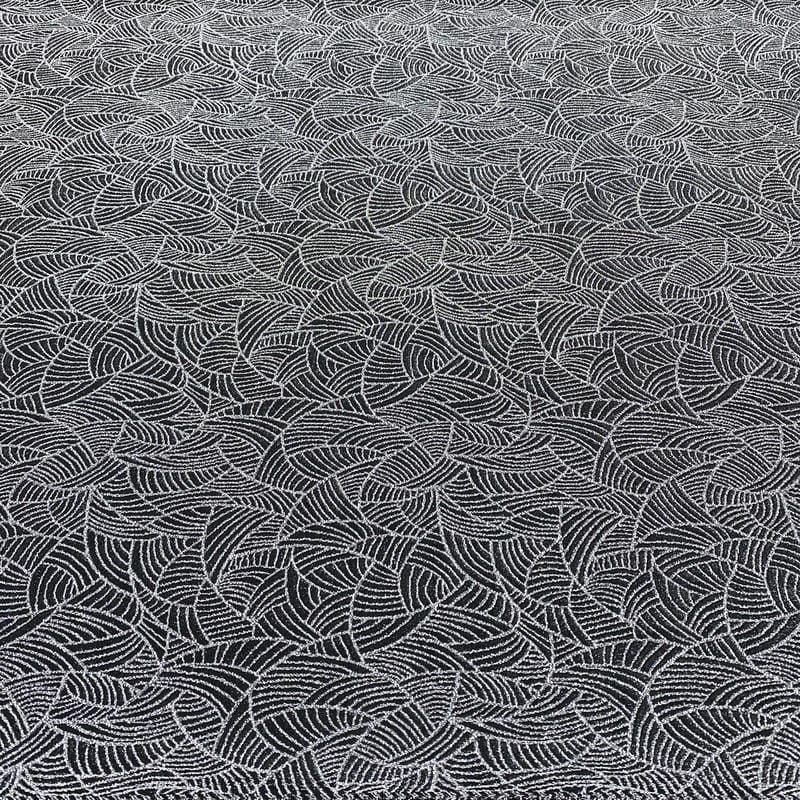 Tecido Malha Lurex Prata Fundo Preto • Luema Tecidos