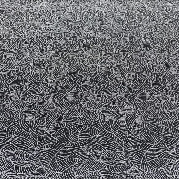 Tecido Malha Lurex Prata Fundo Preto • Luema Tecidos