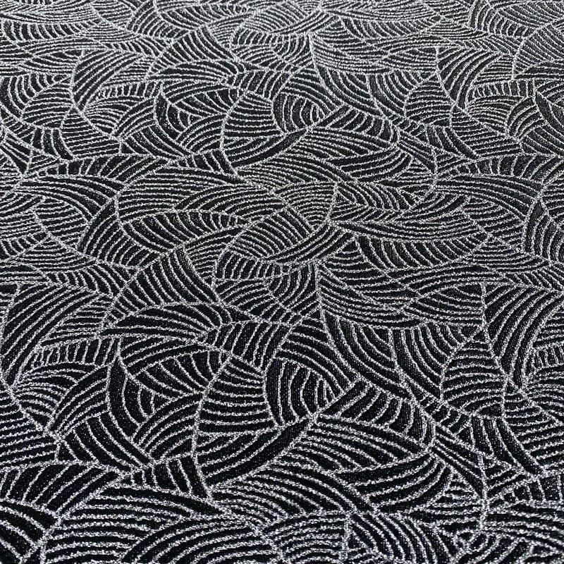 Tecido Malha Lurex Prata Fundo Preto • Luema Tecidos