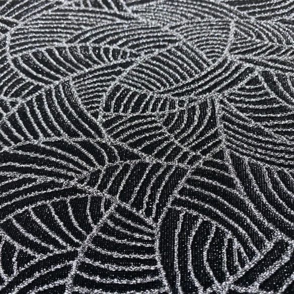 Tecido Malha Lurex Prata Fundo Preto • Luema Tecidos