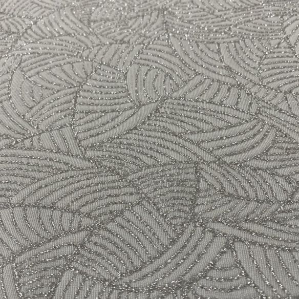 Tecido Malha Lurex Prata Fundo Cinza Claro • Luema Tecidos