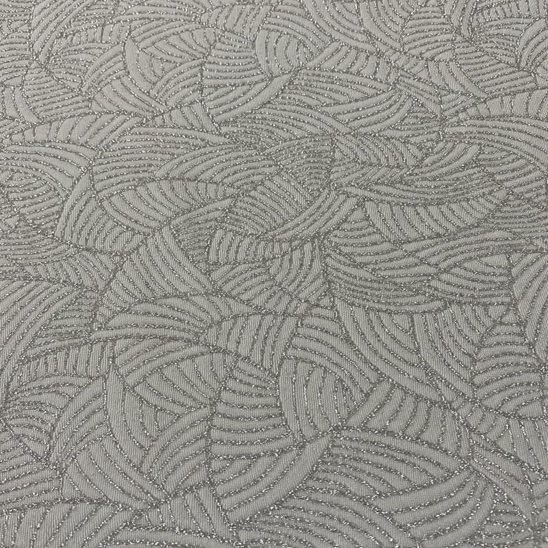 Tecido Malha Lurex Prata Fundo Cinza Claro • Luema Tecidos