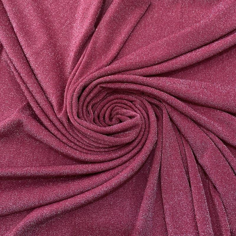 Tecido Malha Lurex Liso Rosa Chiclete • Luema Tecidos