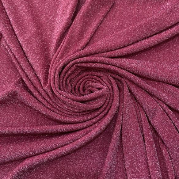Tecido Malha Lurex Liso Rosa Chiclete • Luema Tecidos