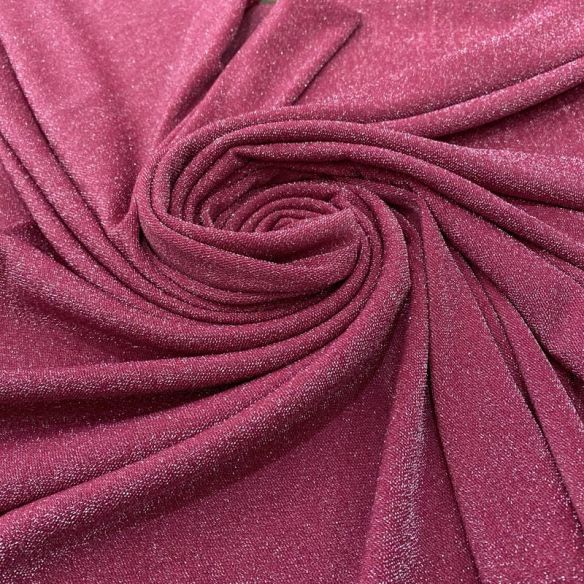 Tecido Malha Lurex Liso Rosa Chiclete • Luema Tecidos