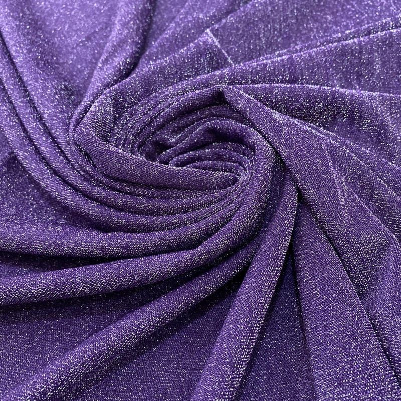 Tecido Malha Lurex Liso Roxo Candy • Luema Tecidos