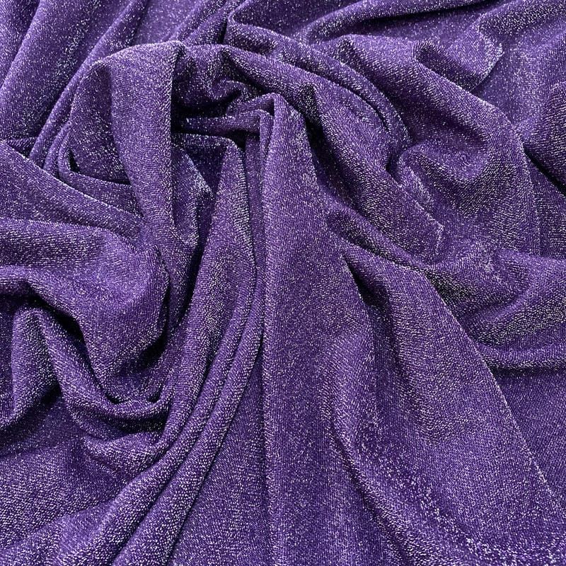 Tecido Malha Lurex Liso Roxo Candy • Luema Tecidos
