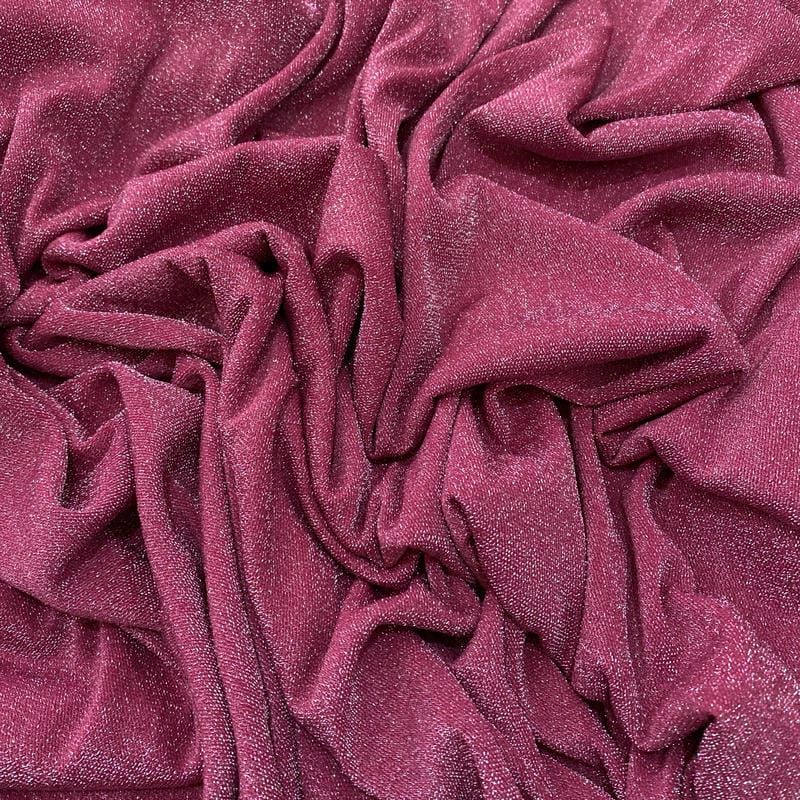 Tecido Malha Lurex Liso Rosa Chiclete • Luema Tecidos