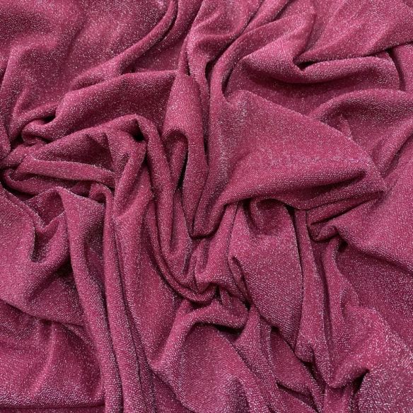Tecido Malha Lurex Liso Rosa Chiclete • Luema Tecidos