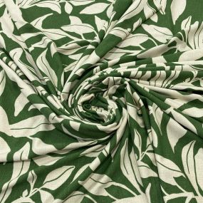 Tecido Viscolycra Estampada Folhagens Verde Tecido Viscolycra Estampada Folhagens Verde • Luema Tecidos