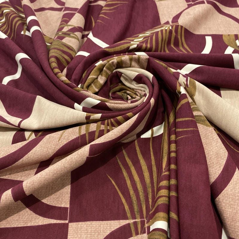 Tecido Viscolycra Estampada Quadros e Folhagens • Luema Tecidos