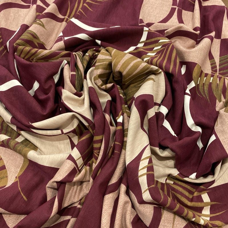 Tecido Viscolycra Estampada Quadros e Folhagens • Luema Tecidos