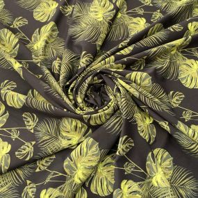 Tecido Malha Fluity Estampada Folhagens Verde Tecido Malha Fluity Estampada Folhagens Verde • Luema Tecidos