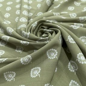 Tecido Viscolinho Estampado Mini-Cashmere Oliva • Luema Tecidos 2