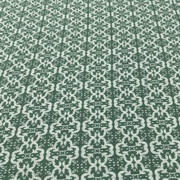 Tecido Viscolinho Estampado Mourisco Sálvia • Luema Tecidos