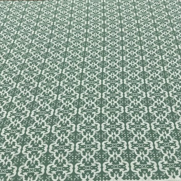 Tecido Viscolinho Estampado Mourisco Sálvia • Luema Tecidos