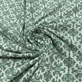 Tecido Viscolinho Estampado Mourisco Sálvia Tecido Viscolinho Estampado Mourisco Sálvia • Luema Tecidos