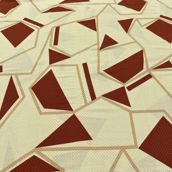 Tecido Viscolinho Estampado Fragmentos Terracota • Luema Tecidos