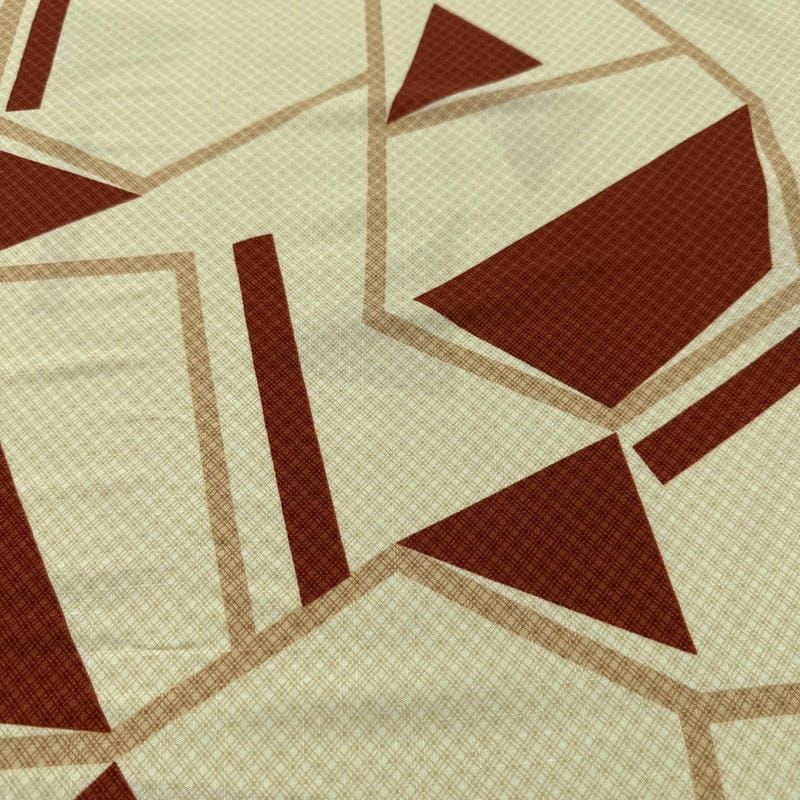 Tecido Viscolinho Estampado Fragmentos Terracota • Luema Tecidos