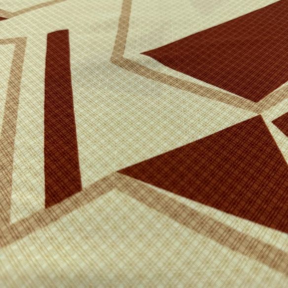 Tecido Viscolinho Estampado Fragmentos Terracota • Luema Tecidos