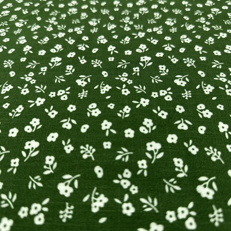 Tecido Viscolinho Estampado Mini-Floral da Mata • Luema Tecidos