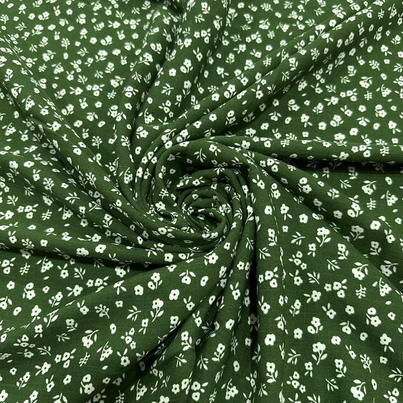 Tecido Viscolinho Estampado Mini-Floral da Mata • Luema Tecidos