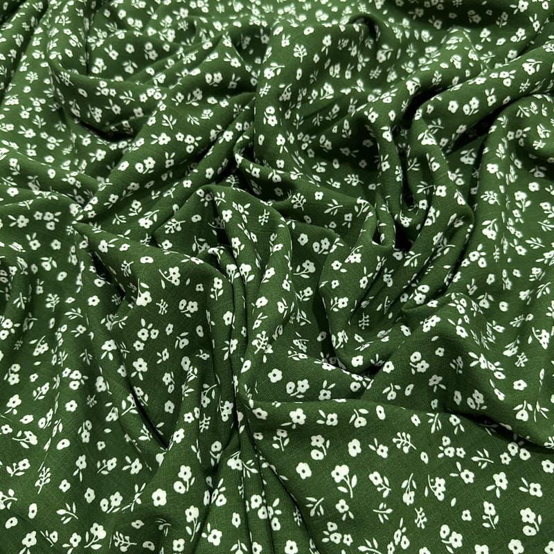 Tecido Viscolinho Estampado Mini-Floral da Mata • Luema Tecidos