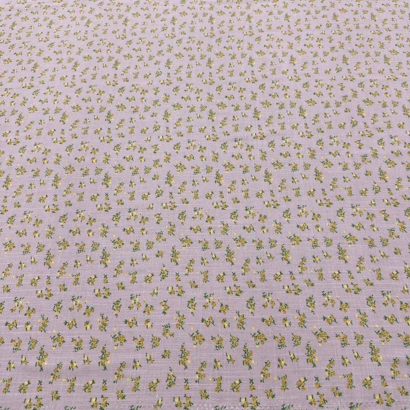 Tecido Viscolinho Estampado Campo de Lavanda • Luema Tecidos