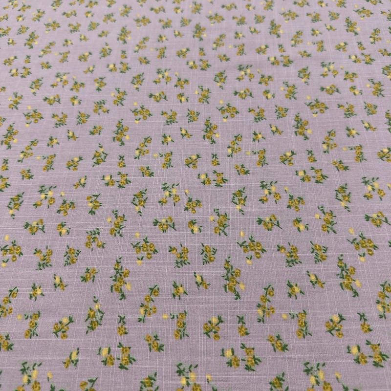 Tecido Viscolinho Estampado Campo de Lavanda • Luema Tecidos