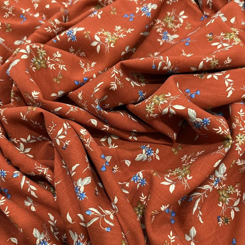 Tecido Viscolinho Estampado Florzinhas do Bosque • Luema Tecidos