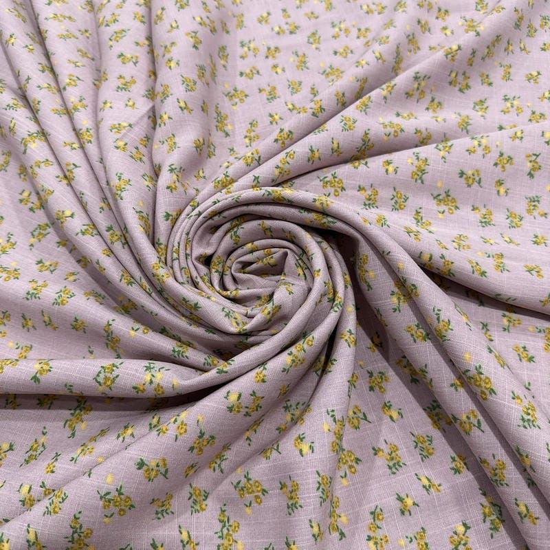 Tecido Viscolinho Estampado Campo de Lavanda