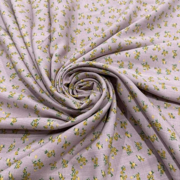 Tecido Viscolinho Estampado Campo de Lavanda • Luema Tecidos