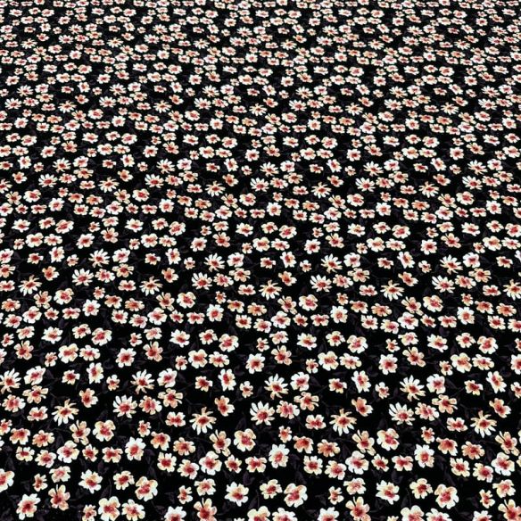 Tecido Viscolinho Estampado Margaridas Noir • Luema Tecidos