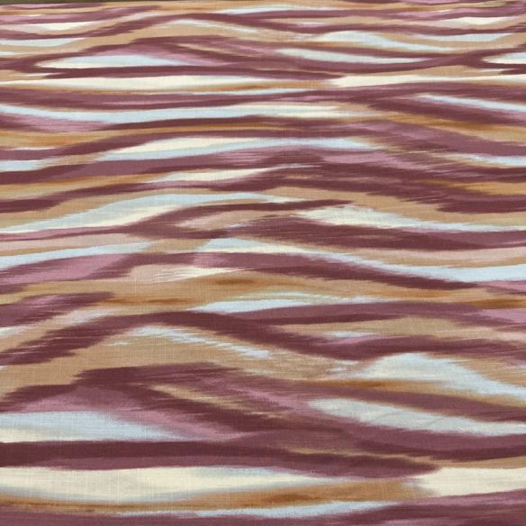 Tecido Viscolinho Estampado Listras Ikat Marsala • Luema Tecidos
