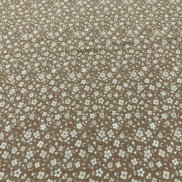 Tecido Viscolinho Estampado Chuva Floral Taupe • Luema Tecidos