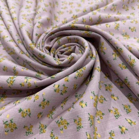 Tecido Viscolinho Estampado Campo de Lavanda • Luema Tecidos