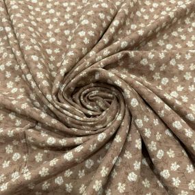 Tecido Viscolinho Estampado Rosário Terroso Tecido Viscolinho Estampado Rosário Terroso • Luema Tecidos
