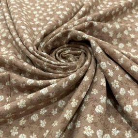 Tecido Viscolinho Estampado Rosário Terroso Tecido Viscolinho Estampado Rosário Terroso • Luema Tecidos 2