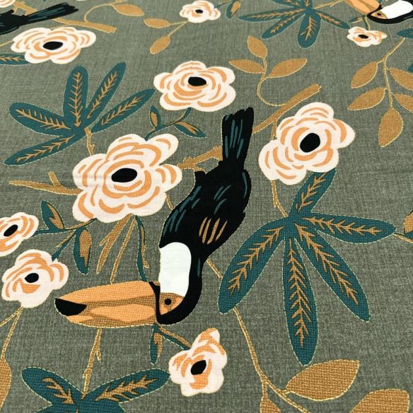 Tecido Viscolinho Estampado Jardins do Tucano • Luema Tecidos