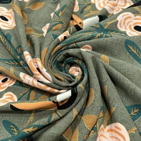 Tecido Viscolinho Estampado Jardins do Tucano • Luema Tecidos