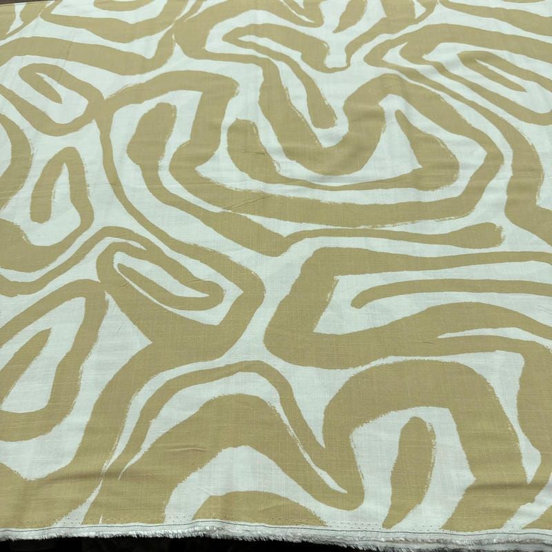 Tecido Viscolinho Estampado Zebra Dunas • Luema Tecidos