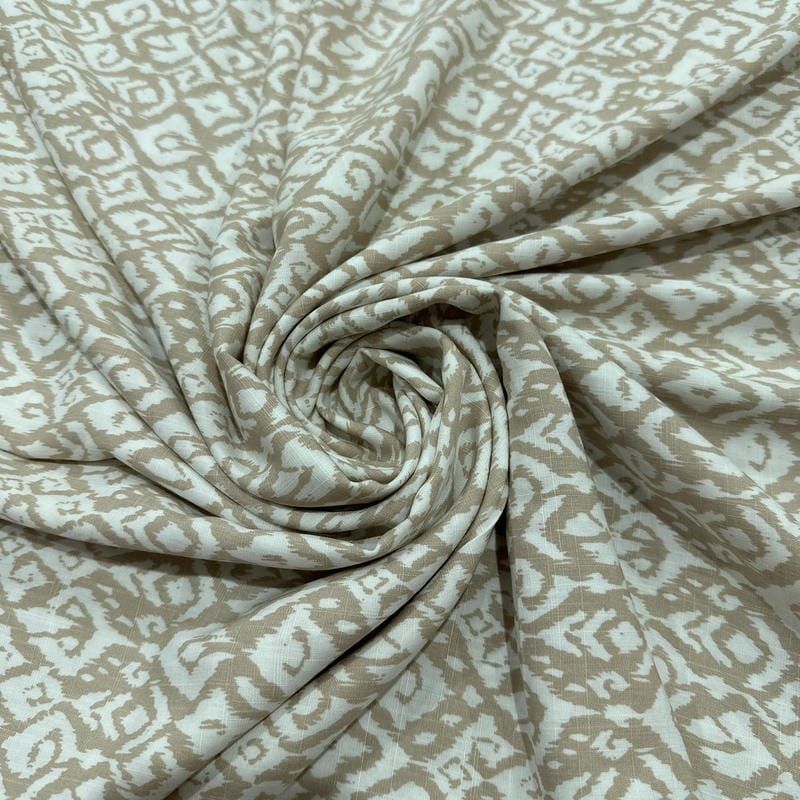 Tecido Viscolinho Estampado Losango Ikat Claro • Luema Tecidos