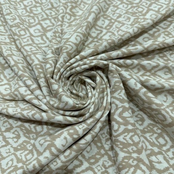 Tecido Viscolinho Estampado Losango Ikat Claro • Luema Tecidos