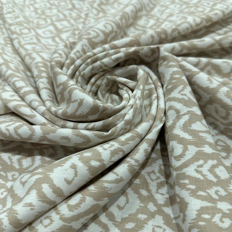 Tecido Viscolinho Estampado Losango Ikat Claro • Luema Tecidos