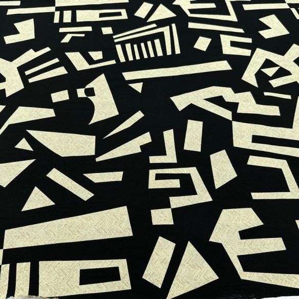 Tecido Viscolinho Estampado Mosaico Construtivista • Luema Tecidos