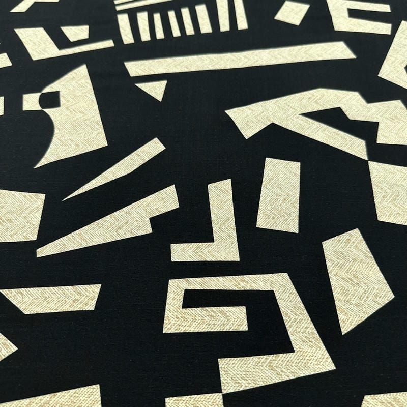 Tecido Viscolinho Estampado Mosaico Construtivista • Luema Tecidos
