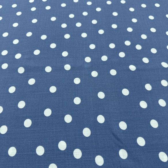 Tecido Viscolinho Estampado Poá Azul Marítimo • Luema Tecidos