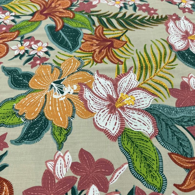 Tecido Viscolinho Estampado Selva Sóbria • Luema Tecidos